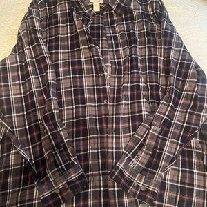 Men's Plaid Shirt - Black and Red